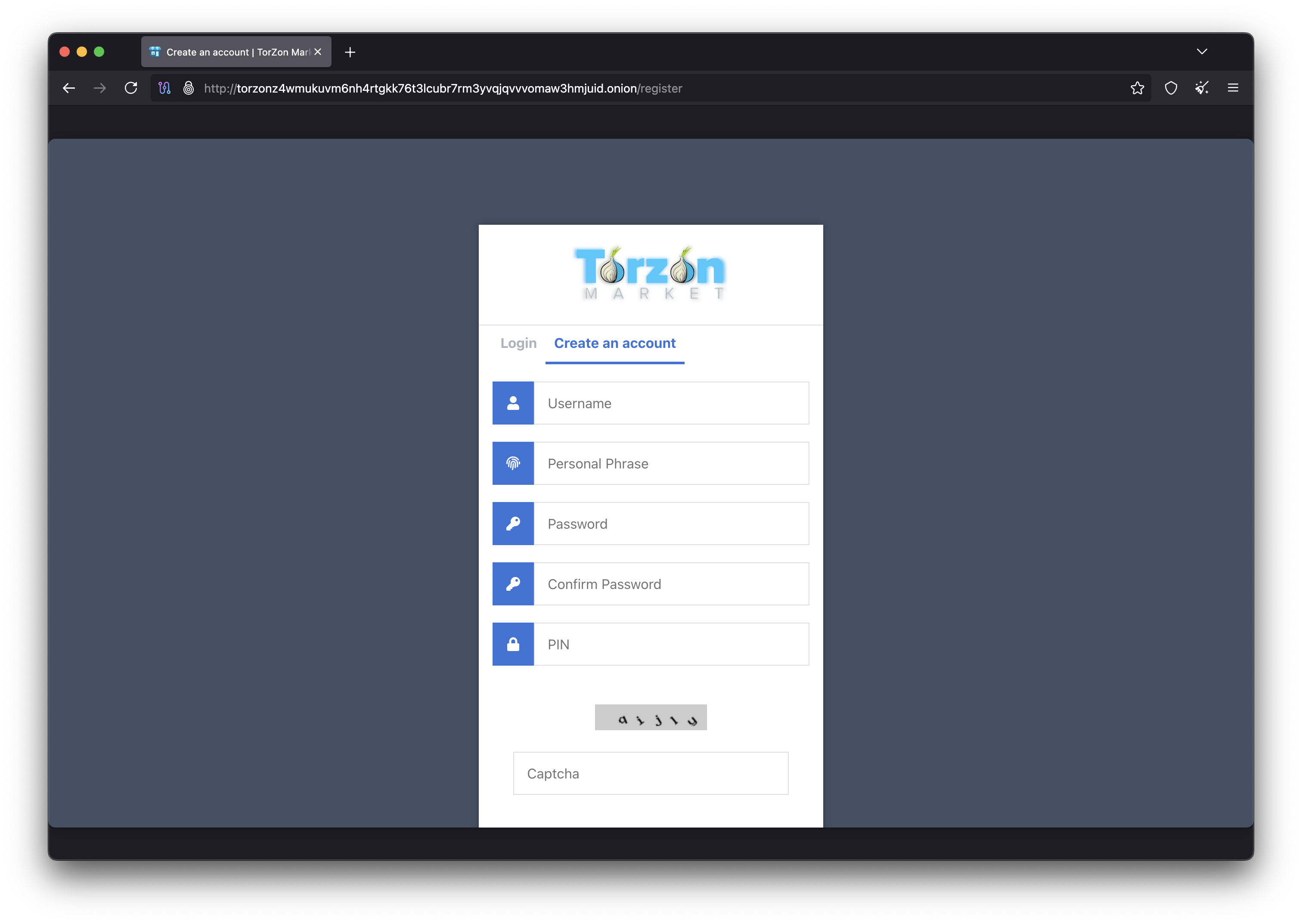 Torzon Market Registration